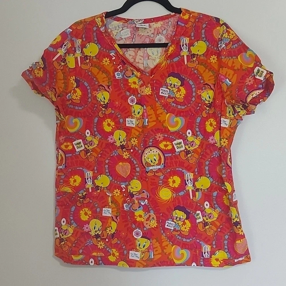 Tweedy bird looney tunes hippy scrub top